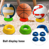 Maxbell 4x Sport Ball Stand Holders Versatile Space Saving Basketball Display Stands Blue