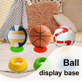 Maxbell 4x Sport Ball Stand Holders Versatile Space Saving Basketball Display Stands Blue