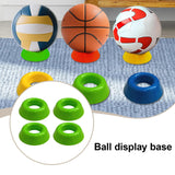 Maxbell 4x Sport Ball Stand Holders Versatile Space Saving Basketball Display Stands Green