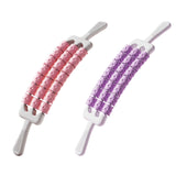 Maxbell Massage Roller Stick Workout Indoor Thighs Gym Three Rows 90 Degree Bendable Pink
