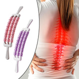 Maxbell Massage Roller Stick Workout Indoor Thighs Gym Three Rows 90 Degree Bendable Pink