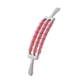 Maxbell Massage Roller Stick Workout Indoor Thighs Gym Three Rows 90 Degree Bendable Pink