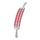Maxbell Massage Roller Stick Workout Indoor Thighs Gym Three Rows 90 Degree Bendable Pink