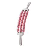 Maxbell Massage Roller Stick Workout Indoor Thighs Gym Three Rows 90 Degree Bendable Pink