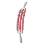 Maxbell Massage Roller Stick Workout Indoor Thighs Gym Three Rows 90 Degree Bendable Pink