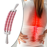 Maxbell Massage Roller Stick Workout Indoor Thighs Gym Three Rows 90 Degree Bendable Pink
