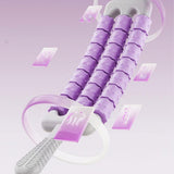Maxbell Massage Roller Stick Workout Indoor Thighs Gym Three Rows 90 Degree Bendable Purple