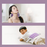 Maxbell Massage Roller Stick Workout Indoor Thighs Gym Three Rows 90 Degree Bendable Purple