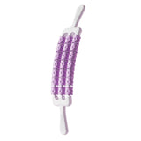 Maxbell Massage Roller Stick Workout Indoor Thighs Gym Three Rows 90 Degree Bendable Purple