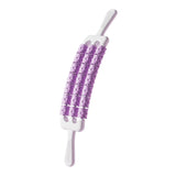 Maxbell Massage Roller Stick Workout Indoor Thighs Gym Three Rows 90 Degree Bendable Purple