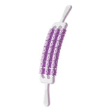 Maxbell Massage Roller Stick Workout Indoor Thighs Gym Three Rows 90 Degree Bendable Purple