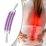 Maxbell Massage Roller Stick Workout Indoor Thighs Gym Three Rows 90 Degree Bendable Purple