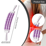 Maxbell Massage Roller Stick Workout Indoor Thighs Gym Three Rows 90 Degree Bendable Purple