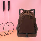 Maxbell Drawstring Backpack Rucksack Portable Tennis Bag for Workout Outdoors Travel