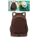 Maxbell Drawstring Backpack Rucksack Portable Tennis Bag for Workout Outdoors Travel