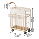 Maxbell Yoga Mat Storage Basket with Wheels Portable Laundry Basket for Workout Room