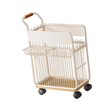 Maxbell Yoga Mat Storage Basket with Wheels Portable Laundry Basket for Workout Room