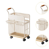 Maxbell Yoga Mat Storage Basket with Wheels Portable Laundry Basket for Workout Room