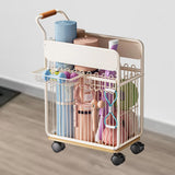 Maxbell Yoga Mat Storage Basket with Wheels Portable Laundry Basket for Workout Room
