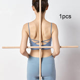 Maxbell Wooden Yoga Stick Open Shoulder Bar for Body Sculpting Pranayama Beautifying