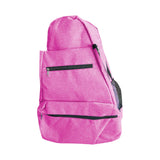 Maxbell Tennis Racket Shoulder Bag with Shoe Compartment Portable Badminton Backpack rose red