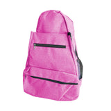 Maxbell Tennis Racket Shoulder Bag with Shoe Compartment Portable Badminton Backpack rose red