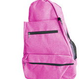 Maxbell Tennis Racket Shoulder Bag with Shoe Compartment Portable Badminton Backpack rose red