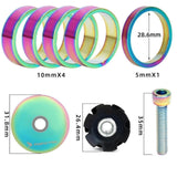 Maxbell 5 Pieces Bicycle Front Stem Washers 1-1/8" 5mm 10mm Gasket Bike Fork Spacers