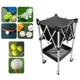 Maxbell Tennis Ball Basket Cart Foldable Pickleball Storage Cart for Clubs Playrooms