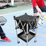 Maxbell Tennis Ball Basket Cart Foldable Pickleball Storage Cart for Clubs Playrooms
