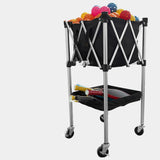 Maxbell Tennis Ball Basket Cart Foldable Pickleball Storage Cart for Clubs Playrooms