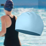 Maxbell Swim Cap Swim Gear Silicone for Curly Short Medium Long Hair Men Women Beach Blue