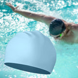 Maxbell Swim Cap Swim Gear Silicone for Curly Short Medium Long Hair Men Women Beach Blue