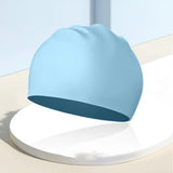 Maxbell Swim Cap Swim Gear Silicone for Curly Short Medium Long Hair Men Women Beach Blue