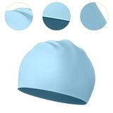 Maxbell Swim Cap Swim Gear Silicone for Curly Short Medium Long Hair Men Women Beach Blue