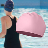 Maxbell Swim Cap Swim Gear Silicone for Curly Short Medium Long Hair Men Women Beach Pink