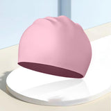 Maxbell Swim Cap Swim Gear Silicone for Curly Short Medium Long Hair Men Women Beach Pink