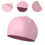 Maxbell Swim Cap Swim Gear Silicone for Curly Short Medium Long Hair Men Women Beach Pink