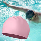 Maxbell Swim Cap Swim Gear Silicone for Curly Short Medium Long Hair Men Women Beach Pink