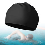 Maxbell Swim Cap Swim Gear Silicone for Curly Short Medium Long Hair Men Women Beach Black