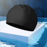 Maxbell Swim Cap Swim Gear Silicone for Curly Short Medium Long Hair Men Women Beach Black