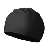 Maxbell Swim Cap Swim Gear Silicone for Curly Short Medium Long Hair Men Women Beach Black