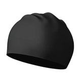 Maxbell Swim Cap Swim Gear Silicone for Curly Short Medium Long Hair Men Women Beach Black