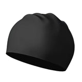 Maxbell Swim Cap Swim Gear Silicone for Curly Short Medium Long Hair Men Women Beach Black