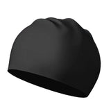 Maxbell Swim Cap Swim Gear Silicone for Curly Short Medium Long Hair Men Women Beach Black