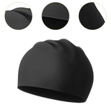 Maxbell Swim Cap Swim Gear Silicone for Curly Short Medium Long Hair Men Women Beach Black
