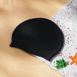 Maxbell Swim Cap Swim Gear Silicone for Curly Short Medium Long Hair Men Women Beach Black