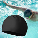 Maxbell Swim Cap Swim Gear Silicone for Curly Short Medium Long Hair Men Women Beach Black