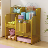 Maxbell Fitness Equipment Organizer Ball Holder for Resistance Band Soccer Gold