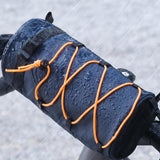 Maxbell Bike Handlebar Bag Oxford Cloth Portable Front Bag for Outdoor Hiking Travel Dark Blue